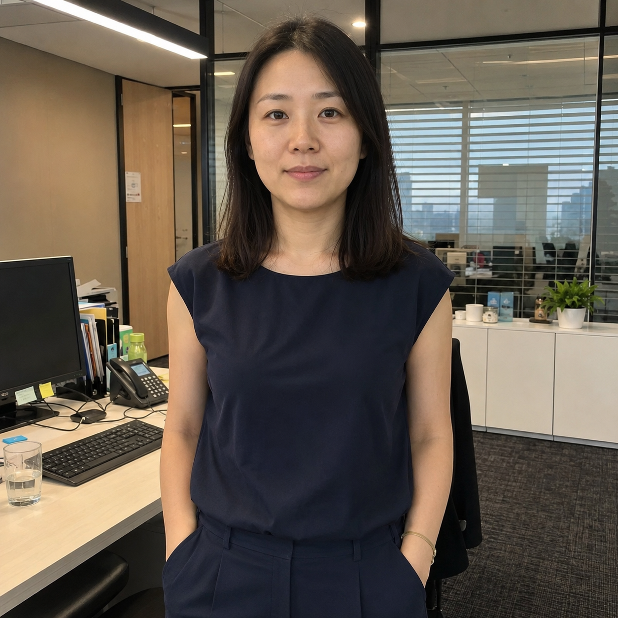 上传前示意图，东亚女性职场基础人像